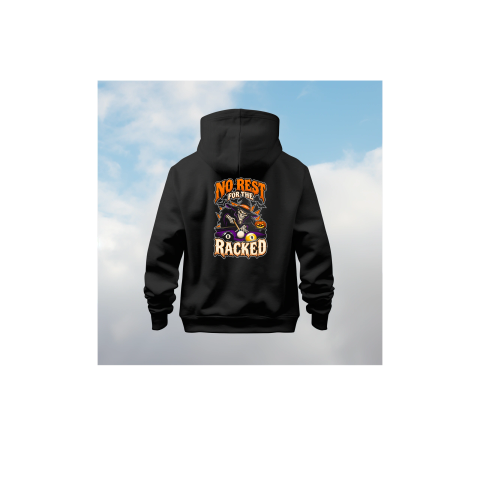 No Rest for the Racked – Halloween Billiards Unisex Softstyle Hoodie